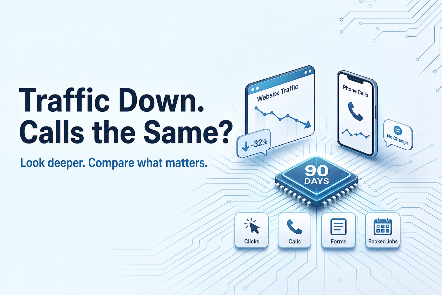 Featured image for “Why is my website traffic down but calls the same?”